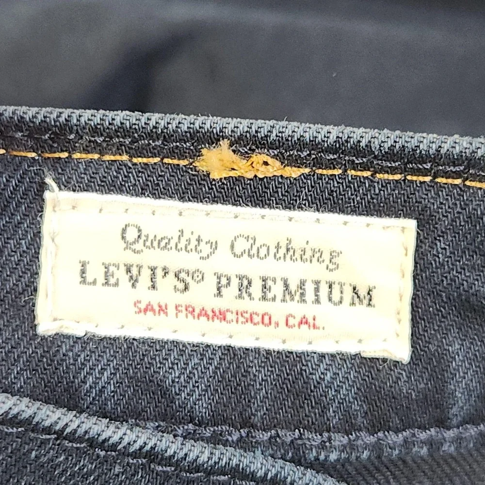 Levis Premium Lot 502 Jeans Mens 38x34 Black Straight Stretch Denim Casual